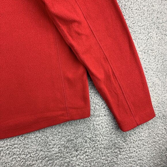 Lands' End Womens Fleece Jacket Sweater Size Medium 1/2 Zip Up Red Mock Neck - Picture 5 of 10